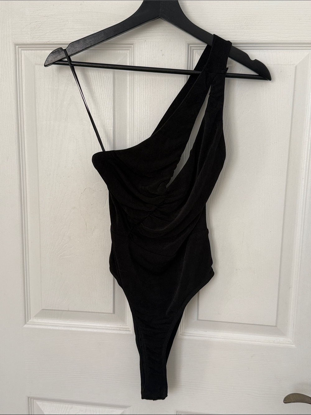 Hello Molly women’s black One-Shoulder Bodysuit